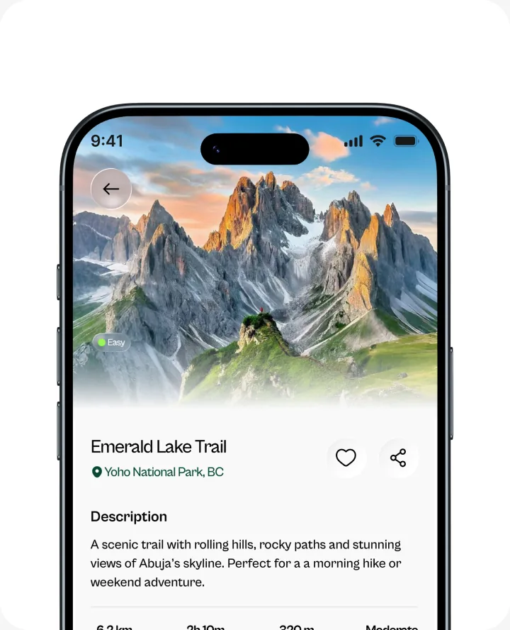 Traily — trail detail screen