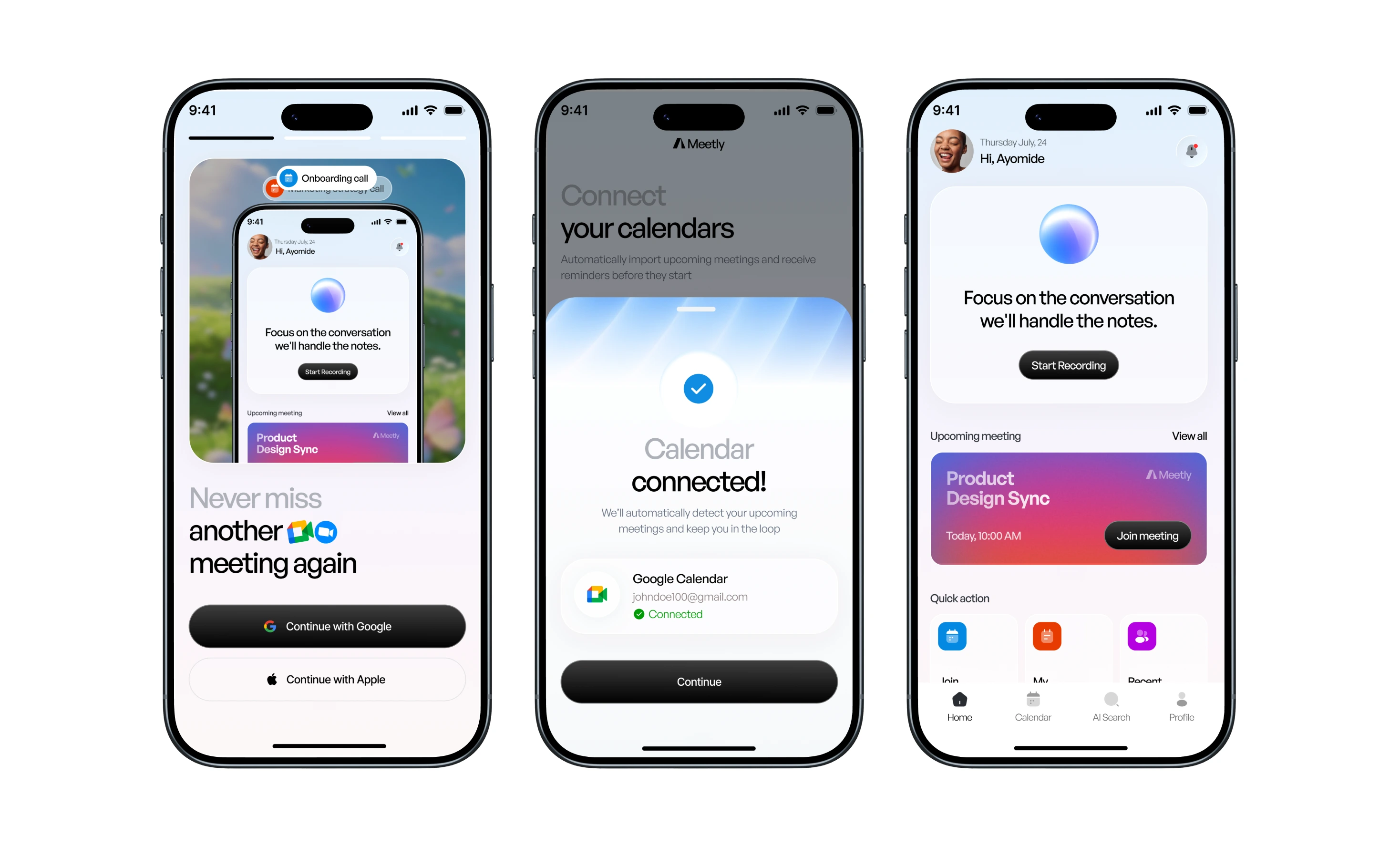 Meetly — AI meeting notes app